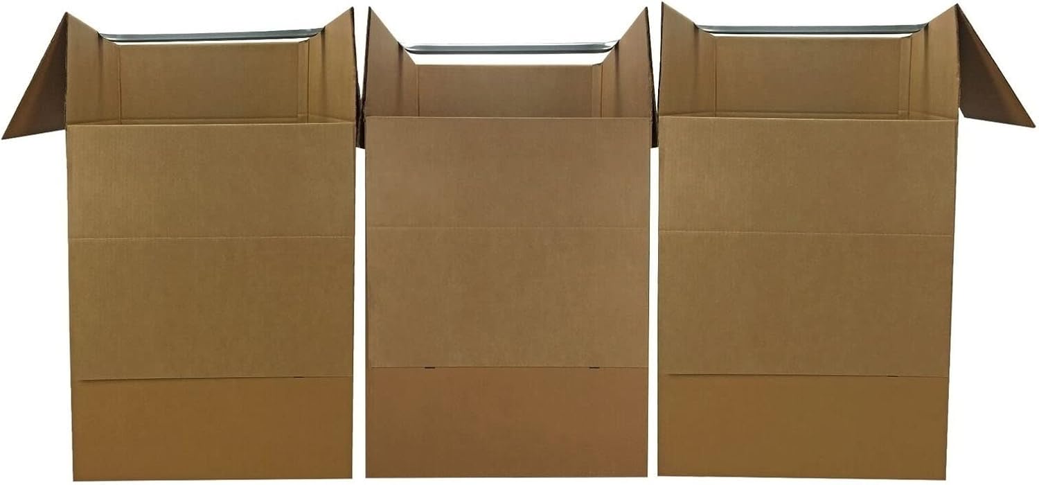 YJYDD Large Corrugated Wardrobe Moving Boxes Bundle of 3 24