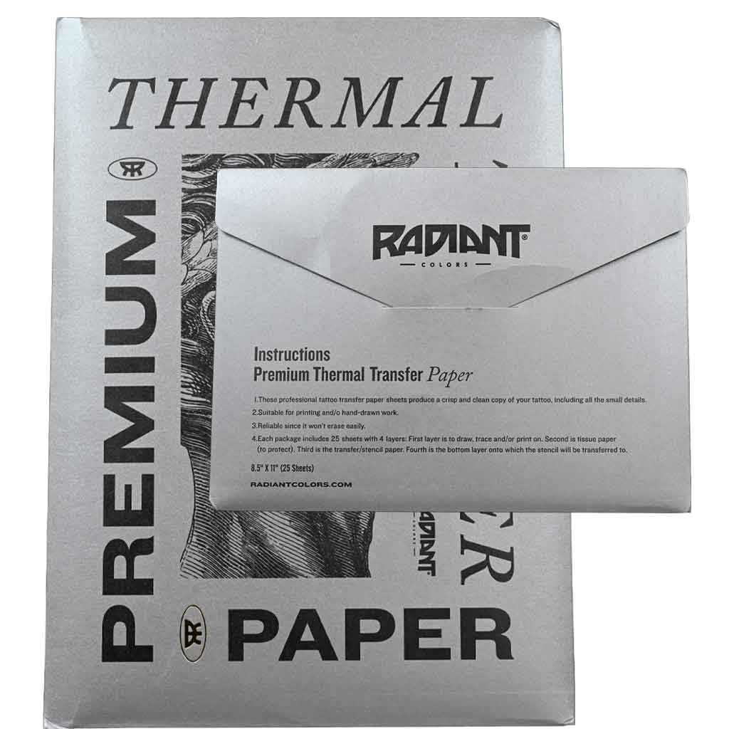 Radiant Colors Papel de transferencia para tatuajes (21,5 x 27,9 cm)