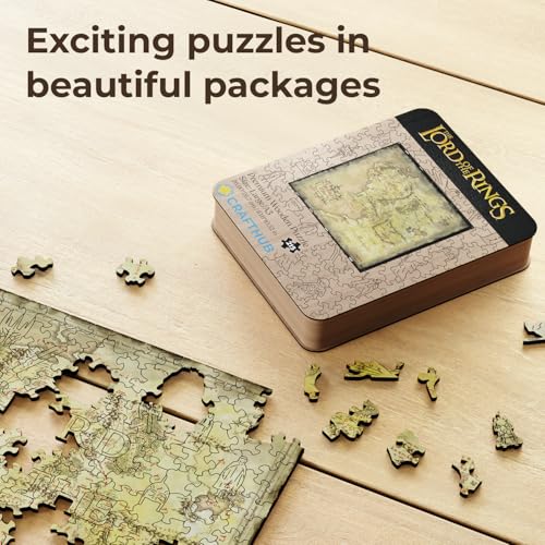 Crafthub Lord of The Rings Wooden Puzzles for Adults – A3 Size with 215 Pieces Wood Puzzles – Middle Earth Map – Jigsaw Puzzles with Unique Shapes – 10.5" x 10.5" by CRAFTHUB - Used condition - Image 5