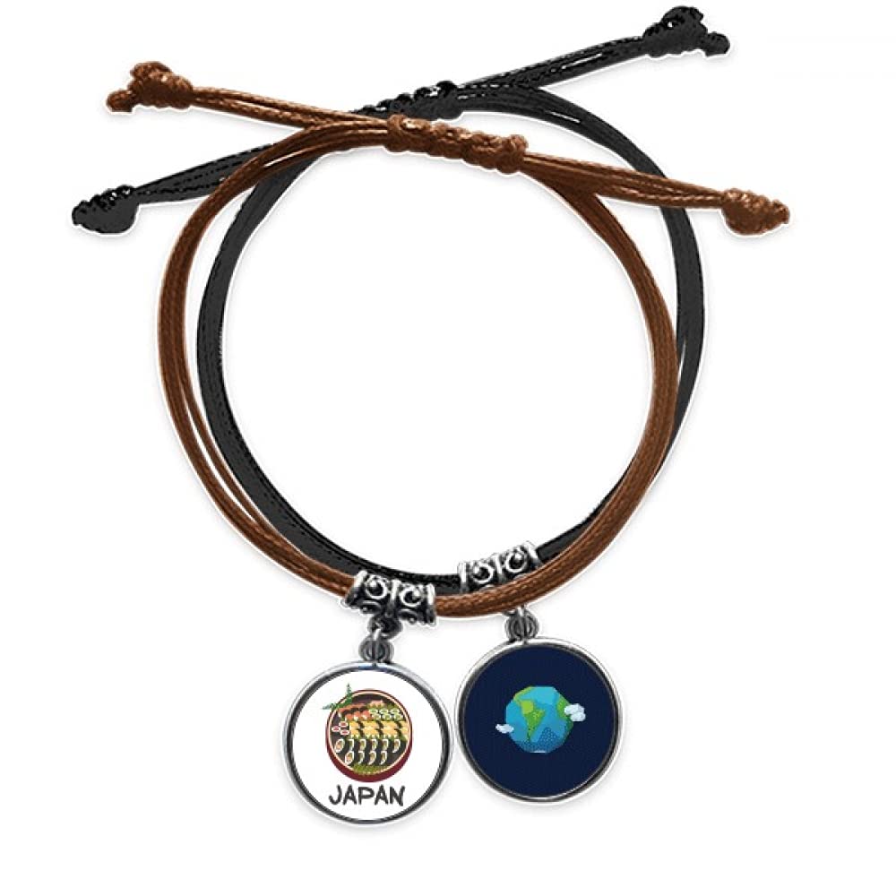 Pulsera de cuero tradicional japonesa hecha a mano con diseño de sushi sabroso exclusivo 3