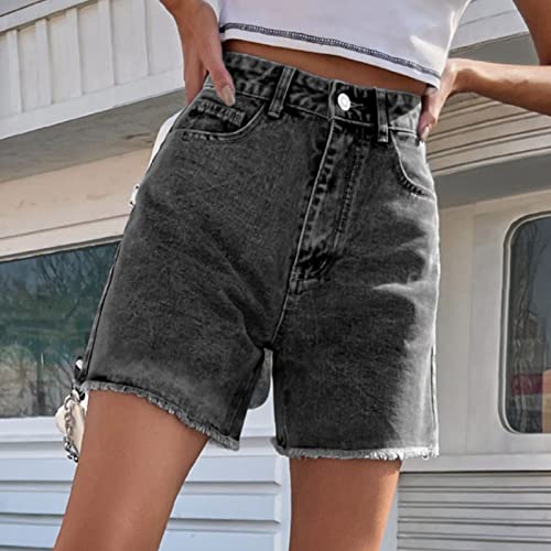 Short en jean taille élevée avec poches confort