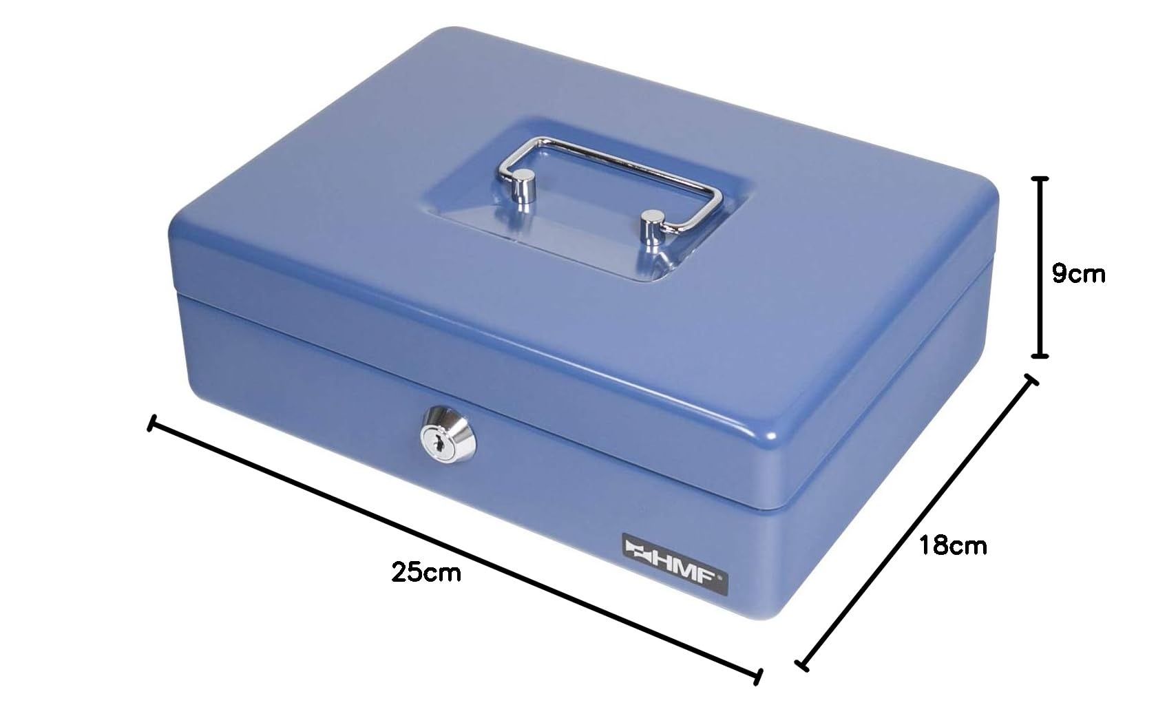 HMF 208-05 Caja de caudales, para monedas 25 x 18 x 9 cm, azul