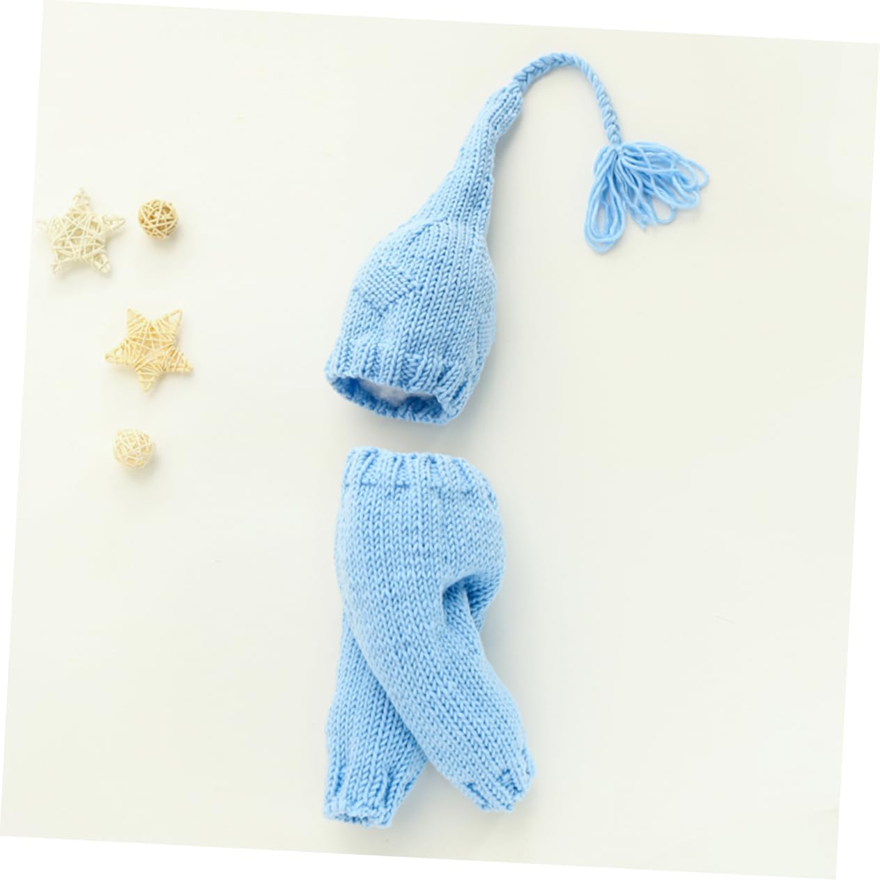 Artibetter 3piezas De Sombrero De Flecos para Bebés Traje De Fotografía De Recién Nacido Mano Ropa Tejida