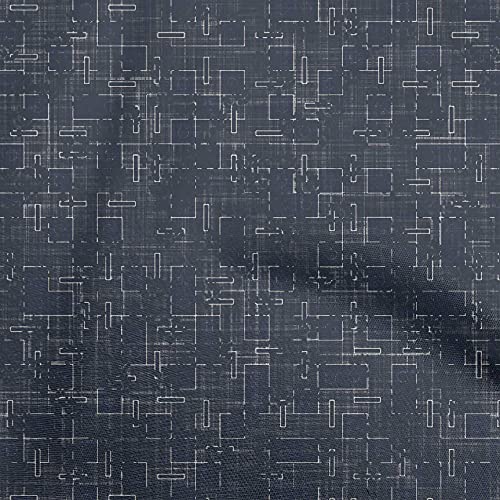 oneOone Polyester Spandex Black Fabric Geometric Dress Material Fabric Print Fabric By The Yard 56 Inch Wide-VX