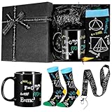 Layhit 4 Pcs Math Teacher Appreciation Gift Graduation Gifts 12 oz Coffee Mug Math Socks Lanyards Keychain with Gifts Box for Men Women Teens Teacher Birthday Teachers Day Christmas