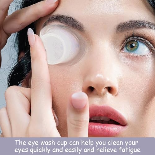 Augenspülung Augenbadewanne,4 Stücke 8ml Silikon Augen Bade Tasse,Augenbadewanne,Tragbare Augen Badewanne,Augenbadewanne Glas,Augendusche,Augenspülung,Für Augenreinigung Brillen Zubehör Pflege