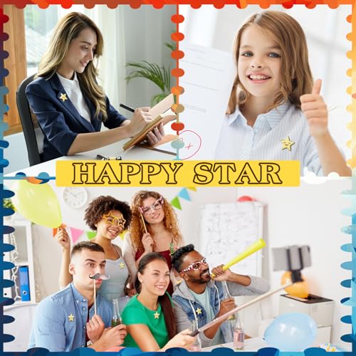 Lyrow Gold Star Pins Bulk Gold Metal Y2k Motivational Pins for Awards Ceremonies Patriotic Accessories for Students Employees Military Backpacks Brooch Lapel 4th of July Memorial Day Events2