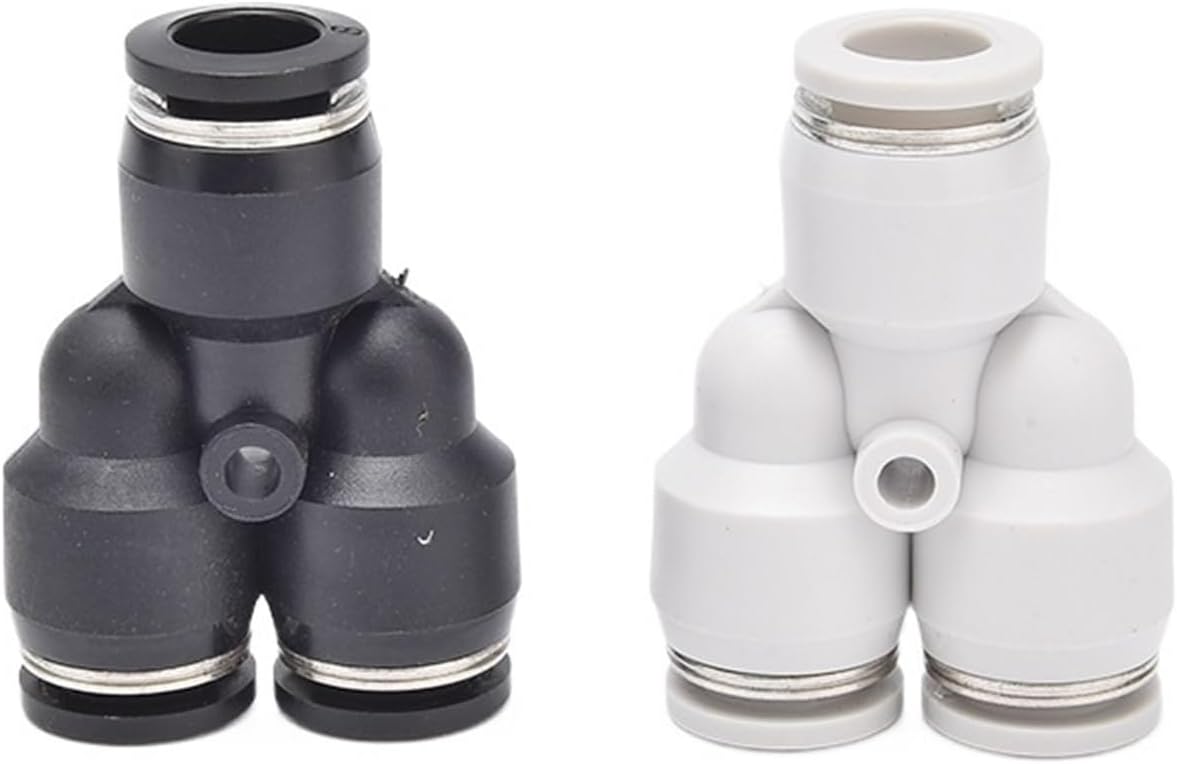 Black And White Quick Connector Y-shaped Three-way PY8 Air Pump PY4/6/10/12 1Pcs(BlackPY6)
