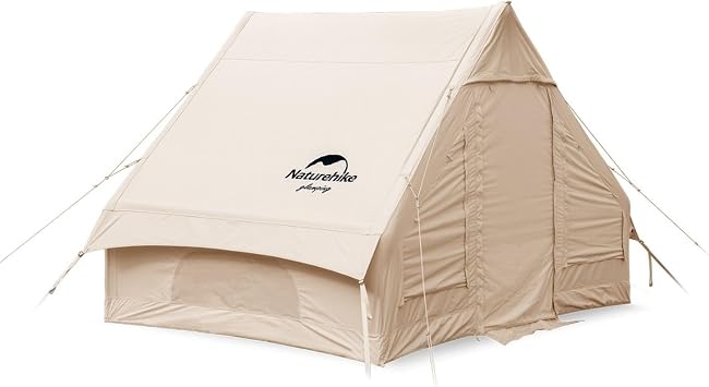 Naturehike Large Inflatable Camping Tent Camping Tent with Pump Easy Setup Waterproof Windproof Mesh Windows and Door Glamping Tent 6.3/12/13.2/17.2m2
