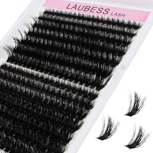 Image of Lash Clusters LAUBESS Individual Lashes Waterproof Eyelash Clusters Mixed Tray Cluster Eyelash Extensions Soft Cluster Lashes for Beginners(60D/80D-0.07D-8-18(3D)