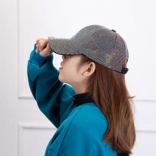Women Rhinestone Crystals Baseball Cap Bling Bling Adjustable Sun Hat Hip Hop Caps Fashion Hats In Ab Colour #TOP2