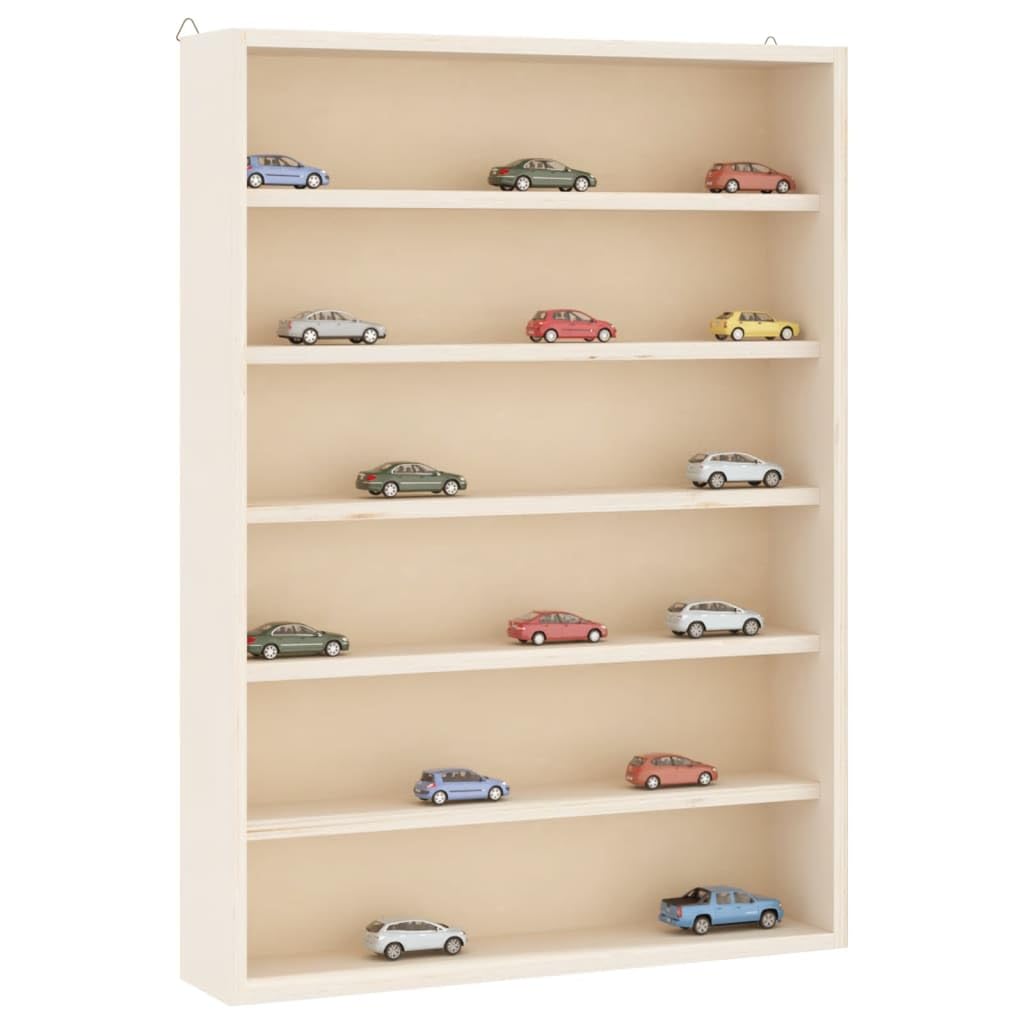 Sammlervitrine aus Holz mit 6 Regalen 40x8,5x55 cm Wandvitrine Schaukasten für Modellautos Sammelfiguren und Miniaturen Platzsparender Hängeschrank für Wohnzimmer