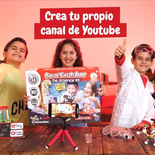 Science4you - Hazte Youtuber, Kit Cientifico para Niños +8 Años - Crea tu Canal y Haz 13 Experimentos con el Laboratorio de Quimica: Volcán y Ciencia Explosiva, Juegos y Educativos para Niños +8 Años - imagen 4