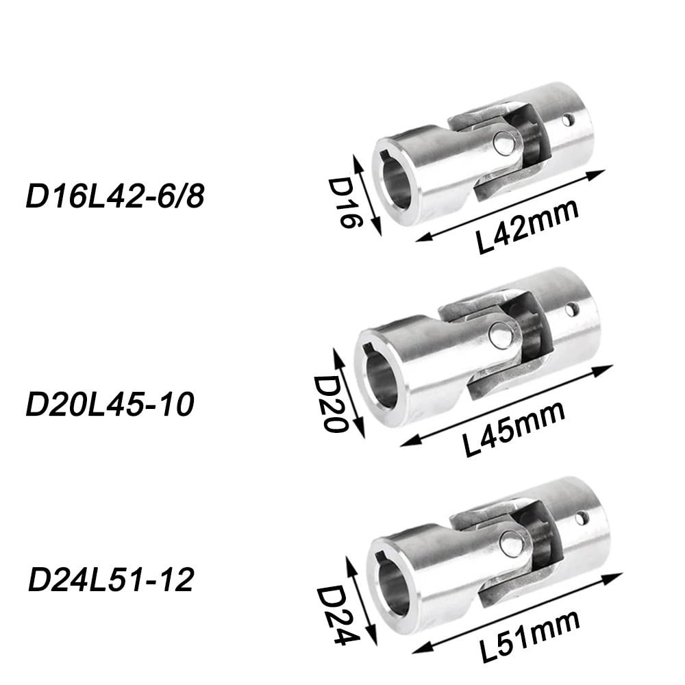 Arbre Soufflet Cardan Coupleur Universel En Acier Inoxydable 304 Accouplement Simple De Précision 6/8/12/14/15/16/18/20/22 Mm(D32L85-15)