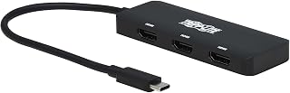 Tripp Lite USB-C Three-Monitor HDMI Adapter, Windows & MacBook Pro, 4K @ 60Hz 4:4:4 Single Output/30Hz Dual Output, 7.1-Channel Audio, HDCP 2.2, HDR, DP 1.4 Alt Mode, 3-Year Warranty (U444-3H-MST)