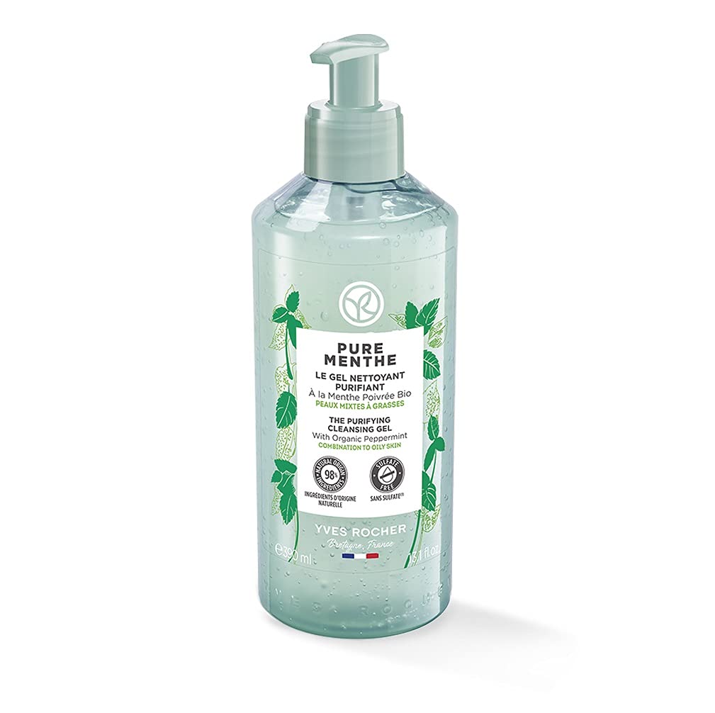 Yves Rocher Purifying Cleansing Gel for Combination and Oily Skin - Pure Menthe (13.1 fl.oz.) (16254)