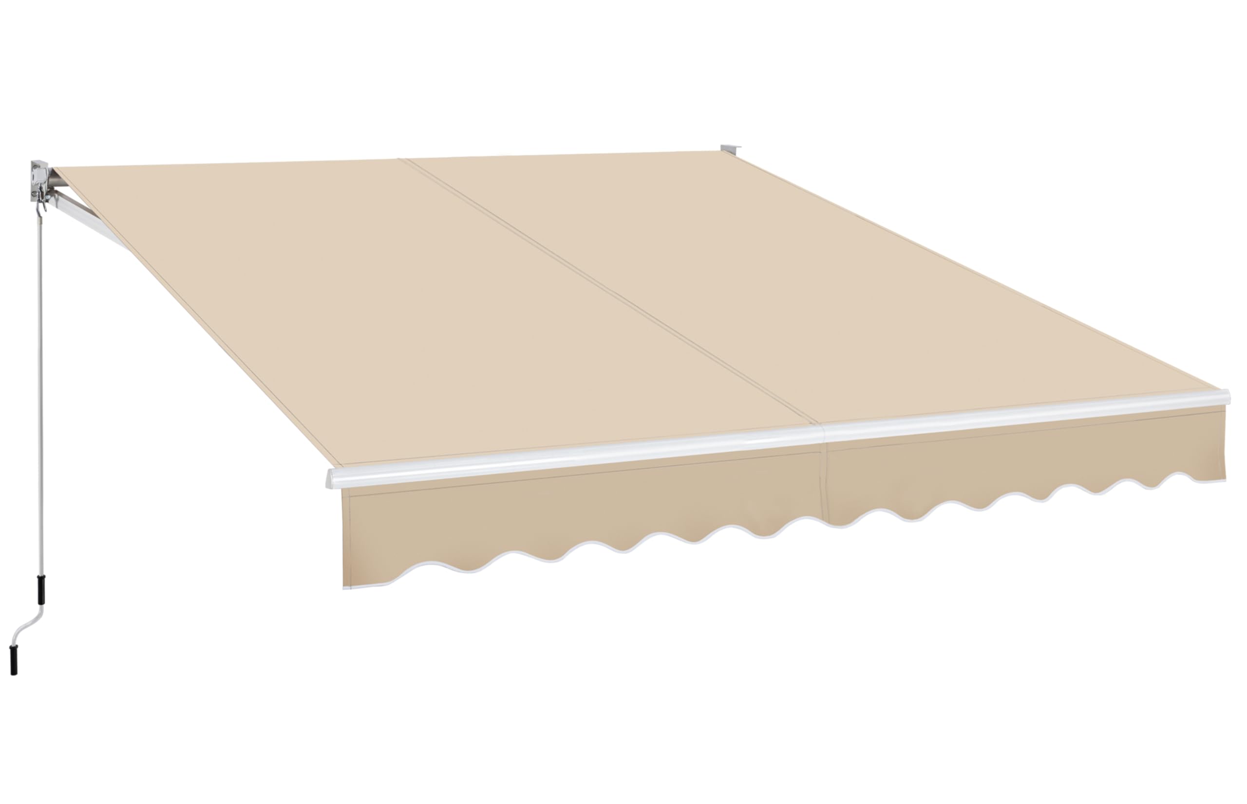 Yaheetech Toldo Articulado Retractil 300 x 250 cm con Brazo Retráctil Parasol Toldo Manual para Balcón Ventana Puerta de Techo Plegable Resistente a los Rayos UV Beige