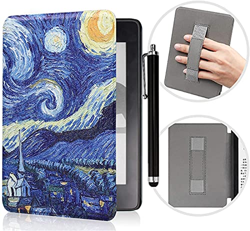 Étui pour Kindle Paperwhite Avant 2018 E-Reader avec dragonne et stylet tactile, ultra fin en cuir PU avec fonction veille/réveil automatique, uniquement compatible avec le modèle DP75SDI ou EY21 Cover