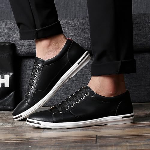 Men's Low Top Oxford Shoes Lace-Up Comfort Walking Casual Driving Shoes Fashion Flat Sneakers Round Toe Business Dress Shoes4
