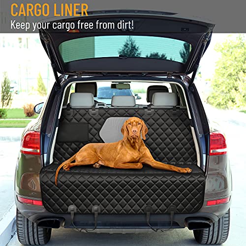 Active Pets Dog Car Seat Cover Car Seat Protector- Dog Seat Cover for Back Seat of SUVs, Trucks, Cars - Waterproof & Convertible Vehicle Dog Hammock for Car Backseat - Mesh Window- Black, XL - Thumbnail 5