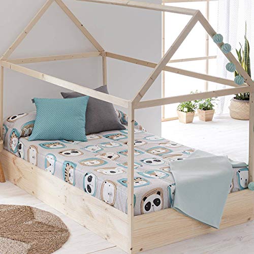 Confecciones Paula - Edredón Ajustable Zoo - Cama 90 Cm