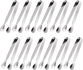 Ice Tongs Sugar Cubes Tongs - 12 Pack Stainless Steel Small Serving Tongs for Appetizers Coffee Tea Party
