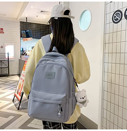 Cute Backpack Kawaii Backpack Aesthetic Supplies Cute Aesthetic Backpack for College Laptop Travel Supplies (Blue)4