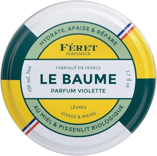 Feret Parfumeur Le Baume Multi-Purpose Balm – Rose Poudré – Deeply Hydrating Moisturizer for Dry Cracked Skin, Lips & Cuticles - Natural Lip Balm with Shea Butter & Honey – 50ml/1.7 Ounce
