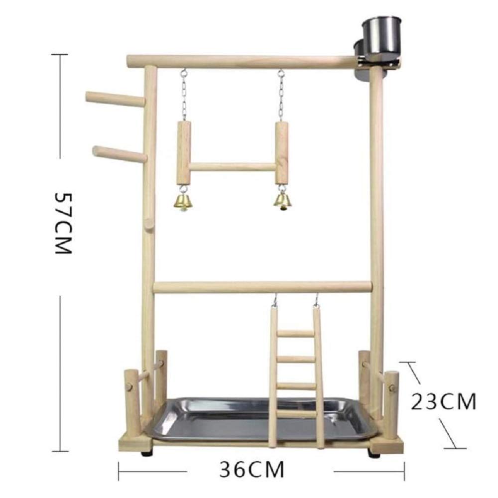 Supporto per Pappagallo in Legno, Stand per Giochi per Uccelli Portatile da Tavolo Palestra Giocattoli Esercizio di Gioco Playpen Scala di Arrampicata Altalena Trespolo per Pappagalli