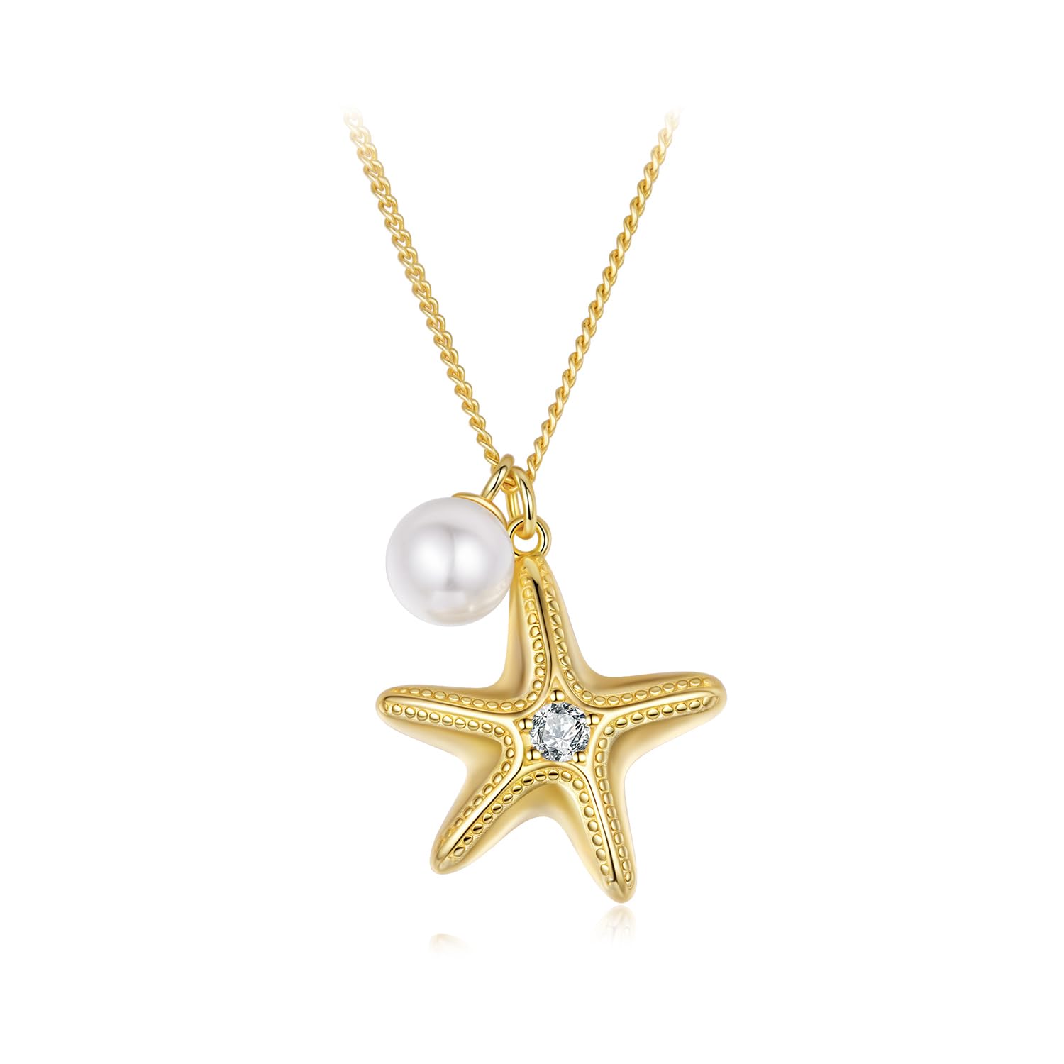 Collar De Perlas De Estrella De Mar - Collar Con Colgante Necklace