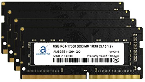 Adamanta 32 GB ( 4 x 8gb )ノートPCメモリアップグレードfor Dell新しいPrecision 15 7000シリーズ7510 ddr4 2133 MHz pc4 ? 17000 SODIMM 1rx8 cl15 1.2 Vノー