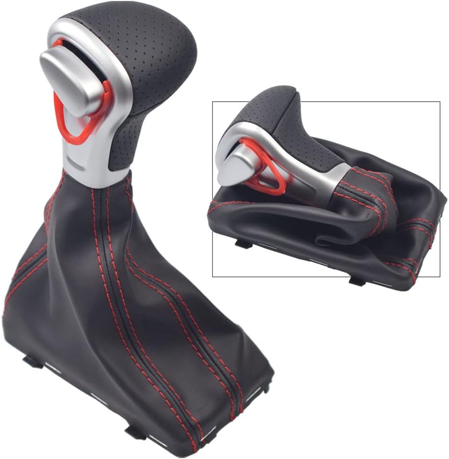 Hacreyatu Gaitor Boot with PU Leather Cover for Audi A4 B8, A5, Q5 Gear Shift Knob (Model 5)