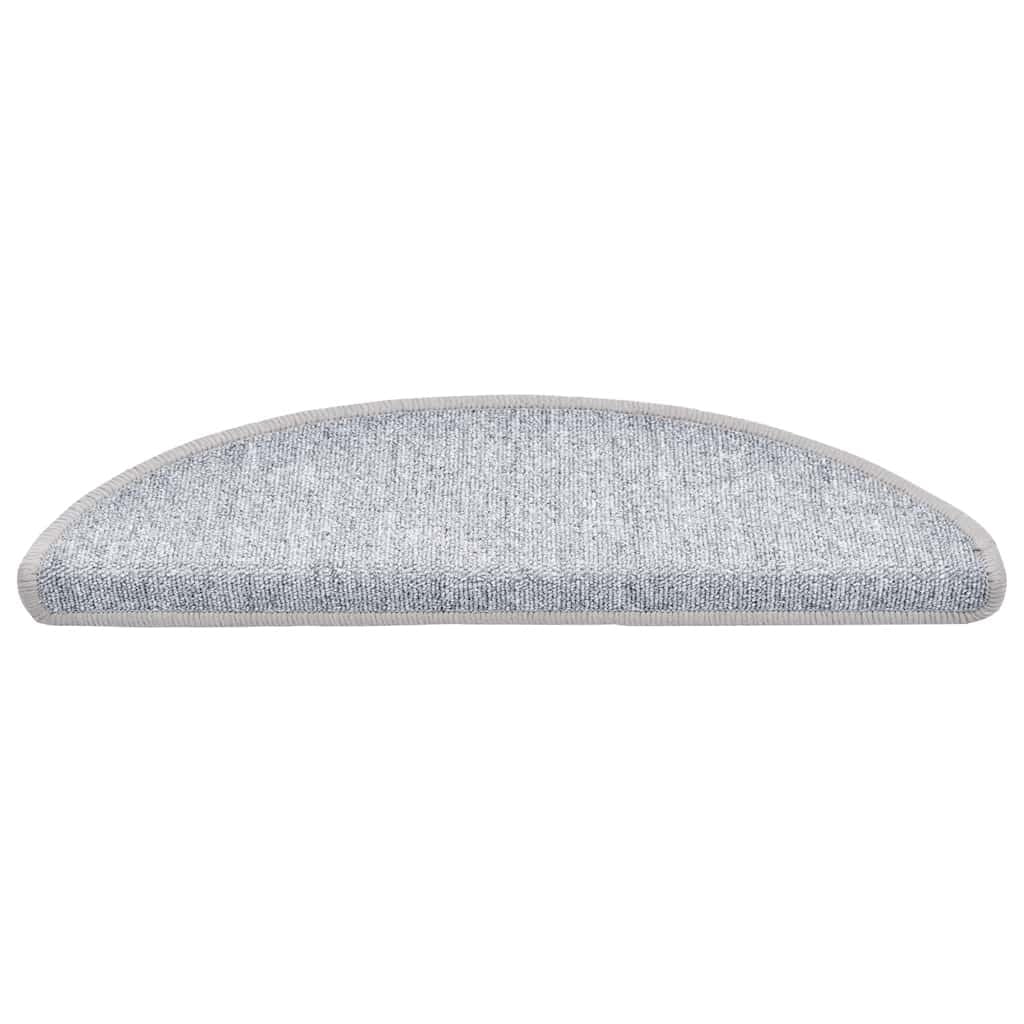 Tappetini per gradini, 56 x 17 x 3 cm, grigio chiaro, trapuntato, antiscivolo, con nastro biadesivo, per corridoio, casa, appartamento, ristrutturazione di interni, 30 pezzi
