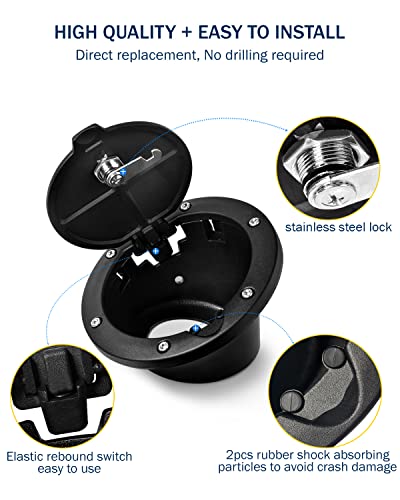 Aukmak Gas Cap Cover Fuel Filler Door Locking Gas Tank For Jeep Wrangler Accessories 2007-2018 Jk Jku Unlimited Rubicon Sahara(Us Flag) #TOP2