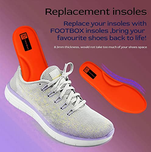 Image of Micro Memory Foam Shoes Insole for Mens Cushioned, Comfortable, Durable, Washable, Not For Flat Feet (Size: 11 UK, Red)