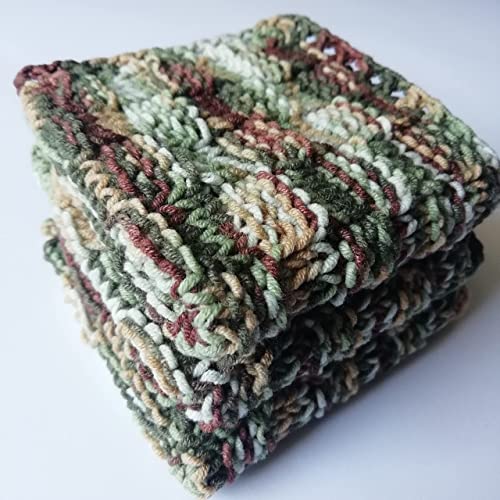 Knitted Dish Cloths Handmade 3-Piece Hand Knit Dishwashers Reusable Dish Rack Washcloth Close Knit Dishcloth Farmhouse Kitchen #TOP6