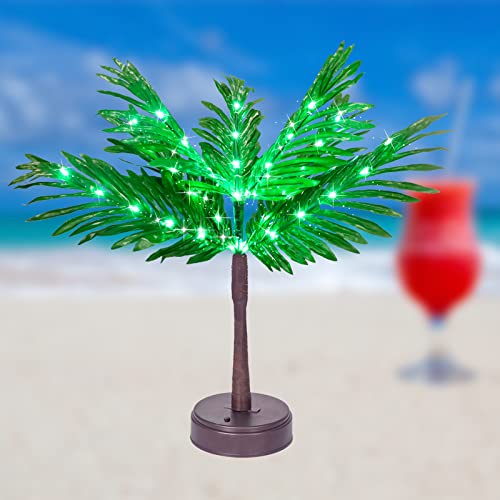 21In Led Lighted Palm Tree Table Decor, Light Up Palm Tree Branches Battery Operated Usb For Christmas Tropical Tiki Bar Hawaii Luau Party Patio Summer Decoration #TOP4