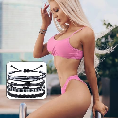 Beach Summer Ankle Bracelet for Women Handmade Braided Adjustable String Anklets Waterproof Surfer Bracelet3