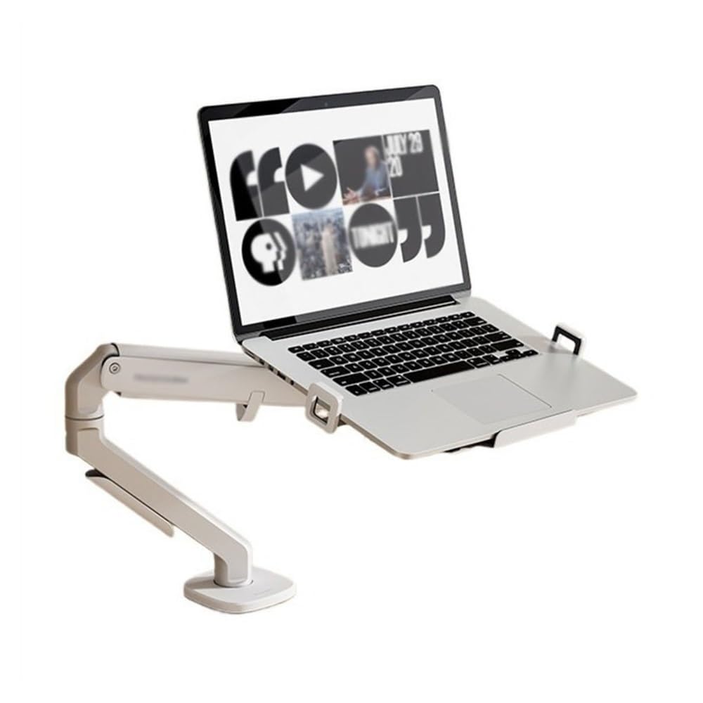 LUYOUBOZHU Monitor Arm Laptop Mount, Laptop Arm Mount for Desk Holds 4.4-19.8lbs, Adjustable Laptop Desk Mount with Tray and Clamp/Grommet Base for 12"-18" Laptop for Laptop, Computer ect