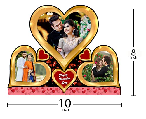 Image of Customized Valentine Photo Frame for Gifts | Personalized Heart Shape Multi Photo Collage Frame with Custom Photo Printing | Romantic Couple Gift for Anniversary, Wedding, Engagement & Birthday