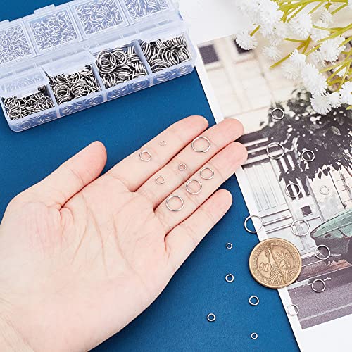 Miniatura 6 de Pandahall Anillo De Salto Abierto De Acero Inoxidable 304, 2280 Unidades, 8 Tamaños, Anillos De Conexión Para Joyería De 3 Mm, 4 Mm, 5 Mm, 6 Mm, 7 Mm, 8 Mm, Reparación De Bricolaje, Calibre 18 20 22
