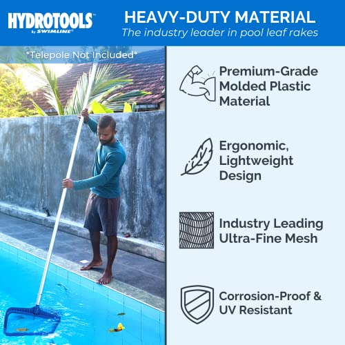 Hydrotools By Swimline 8041 Leaf Net For Inground Above Ground Pool Pond | Extra Large Skimmer Net Cleaning Tool Ultra Fine Deep Mesh Bag | Durable Reinforced Plastic Frame With Brush | Debris Pickup #TOP4