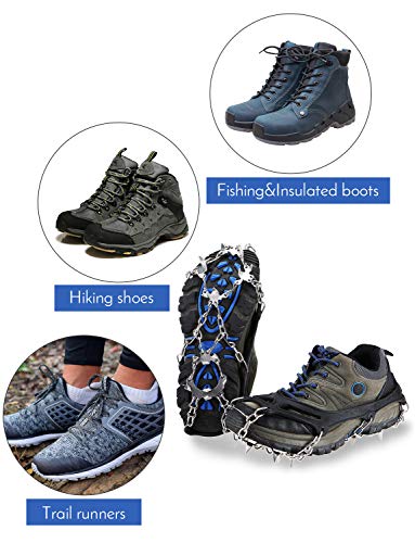 Chuteiras de tração Spikes Crampons Apertos de neve de gelo com 19 aço inoxidável Spikes Sapatos Ant