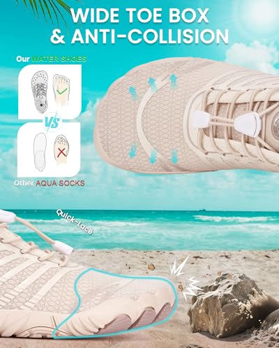 Image of Water Shoes for Women Men Quick-Dry Barefoot Shoes Breathable Aqua Socks for Swim Beach River Pool Lake Hiking Surfing Kayaking
