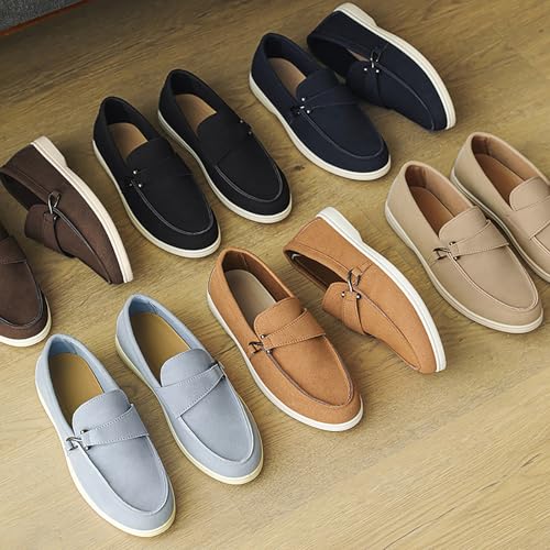 Mocasines de gamuza azul oscuro para hombre, el calzado idóneo para barbacoas y fiestas 5