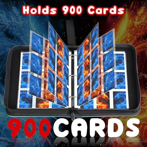 Winsing Card Binder 9 Pocket,Card Binder 900 Pockets with 50 Removable Sleeves, TCG Card Binder for Boys and Girls with 3 Ring Trading Card Holder Album Collection Binder for Game Cards, Sports Cards