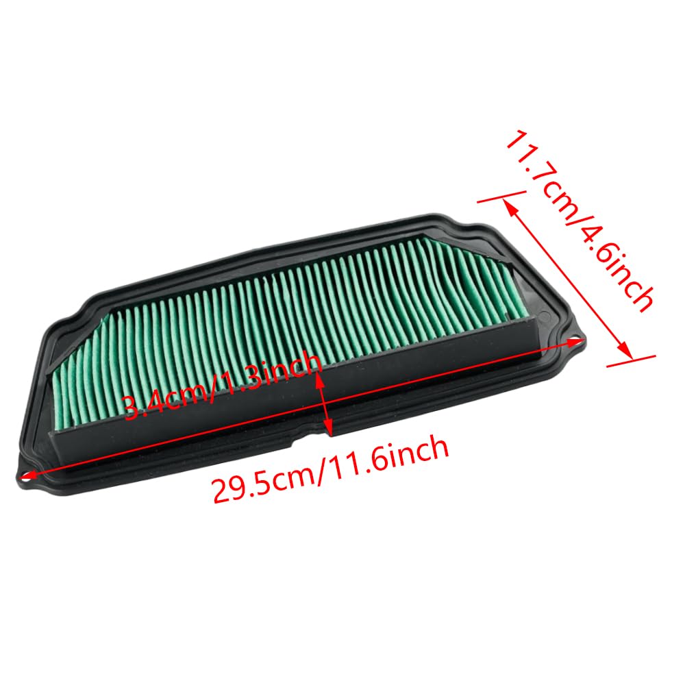 Filtro de aire, filtro de aire para motocicleta, repuesto de filtro de aire verde compatible con Honda CB650R CBR650R CB650RA CBR650RA 2019-2023, 17210-MKN-D50