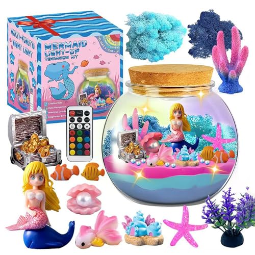 Mermaid Terrarium Kit For Girls -El Terrali, Niños Con Creadas Para Niñas Y Artesanía Educativa, Criaturas Marinas Para Niñas Para Niñas De 4-12 Años