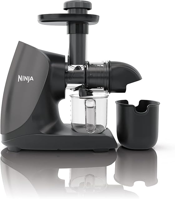 Ninja Cold Press Juicer [JC100UK] Slow Juicer, Masticating Juicer, Total Pulp Control, 500ml, Grey/Black
