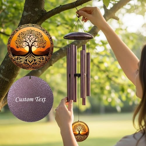 Image of Wind Chimes for Outside Personalized Memorial 2026 Retire Wedding Anniversare Gifts for Friends Sister Brother Mom Dad, Deep Tone Family Wind Chimes, Garden Decorate